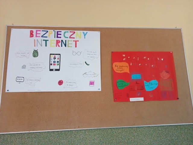 Wyniki konkursu ogłoszonego w klasach młodszych na plakat związany z bezpiecznym korzystaniem z Internetu.
