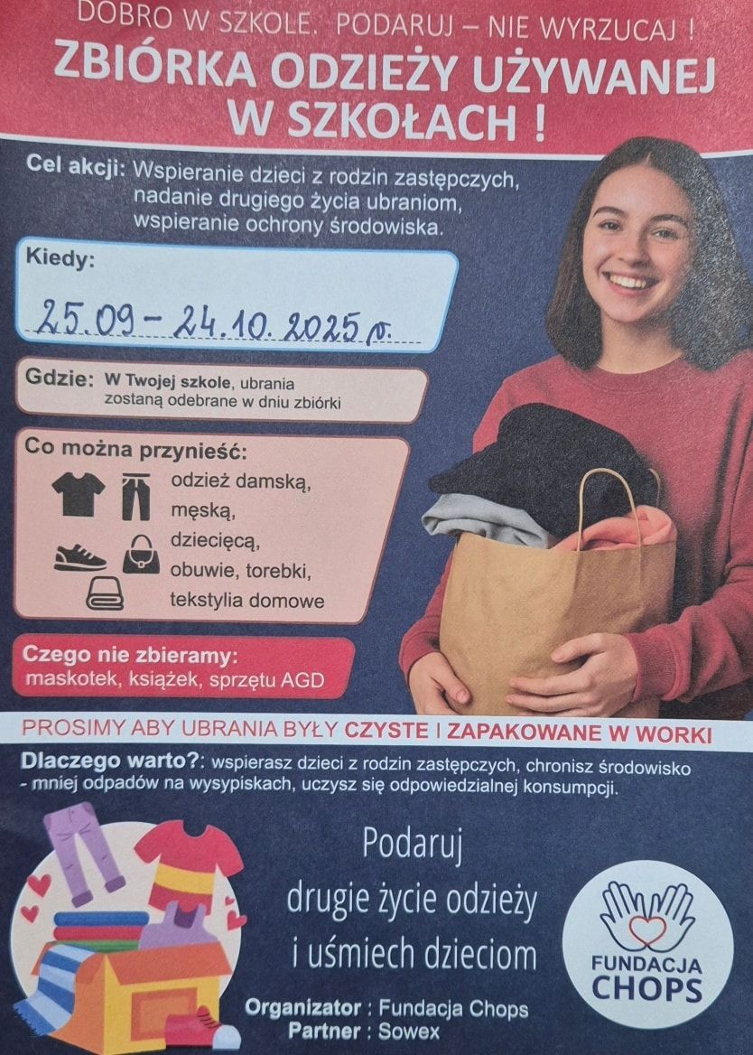Charytatywna zbiórka używanej odzieży