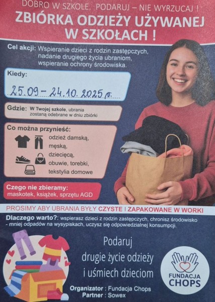 Charytatywna zbiórka używanej odzieży