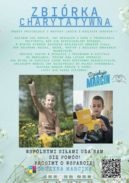 Zbiórka charytatywna dla dzielnego przedszkolaka Marcinka.