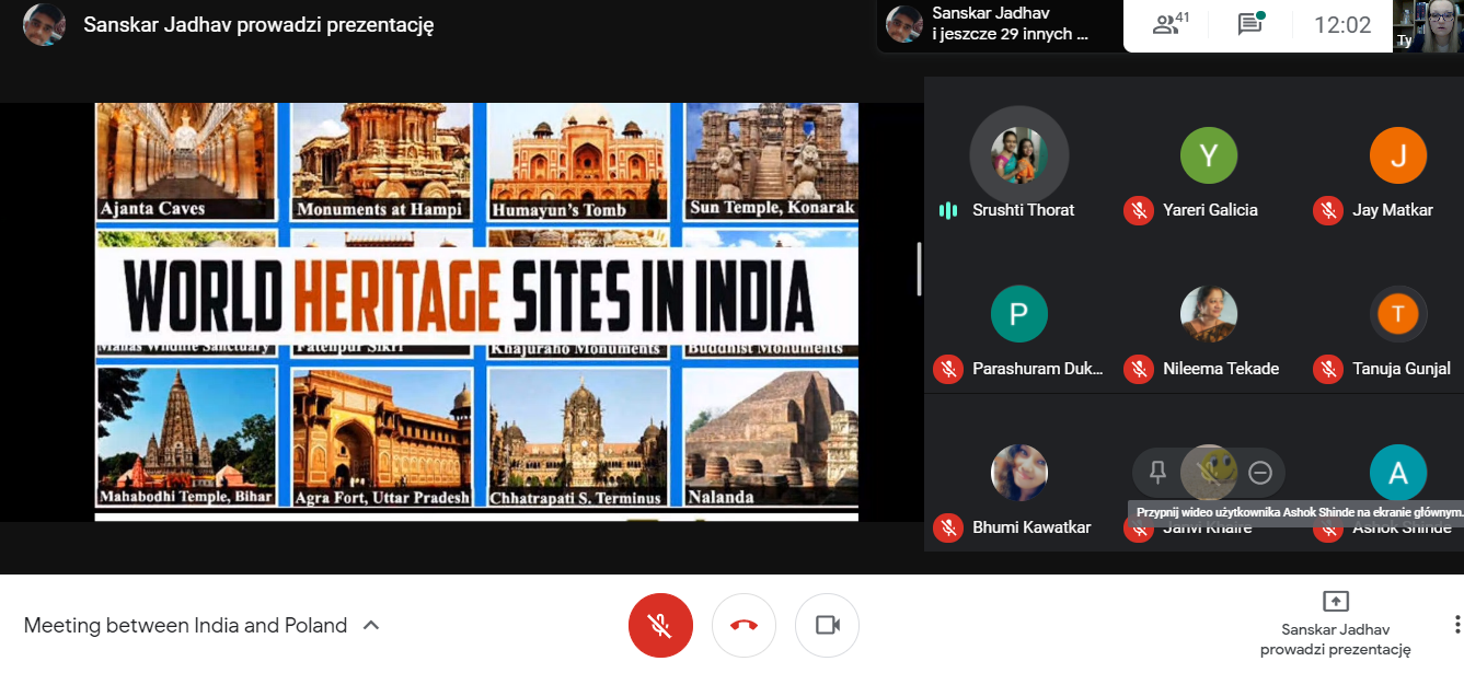 Spotkanie online z klasą z Mumbaju w Indiach