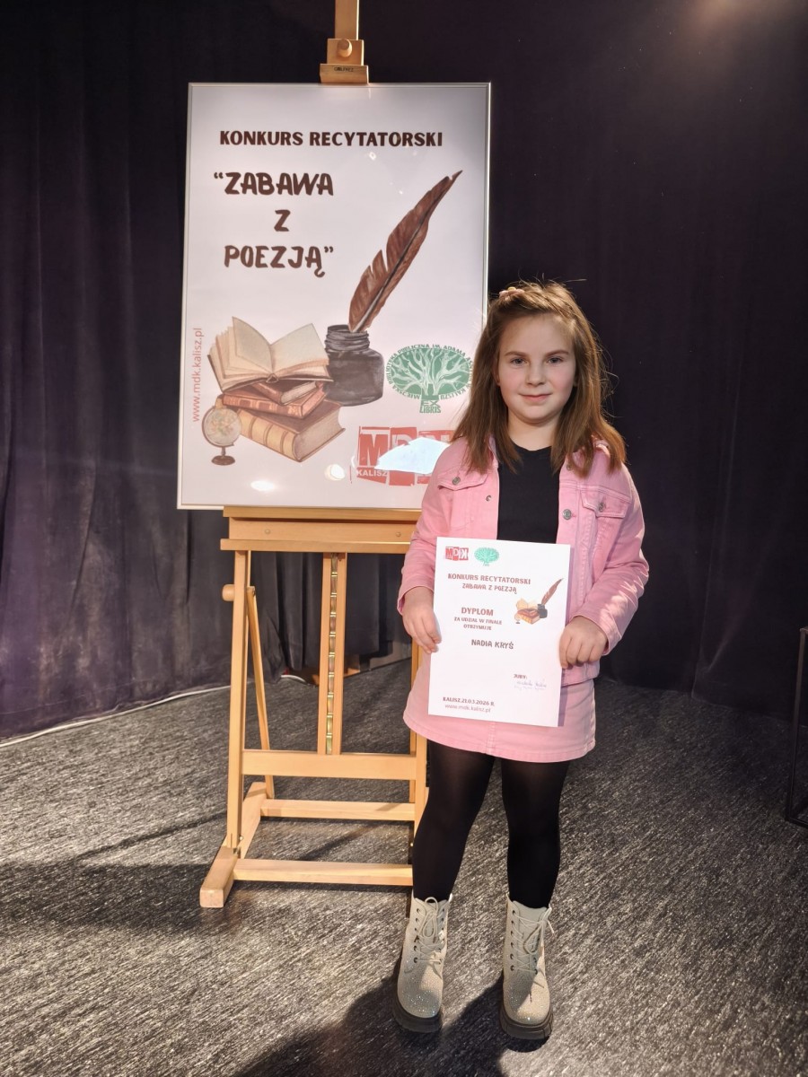 Nadia laureatką konkursu „Zabawa z poezją” 